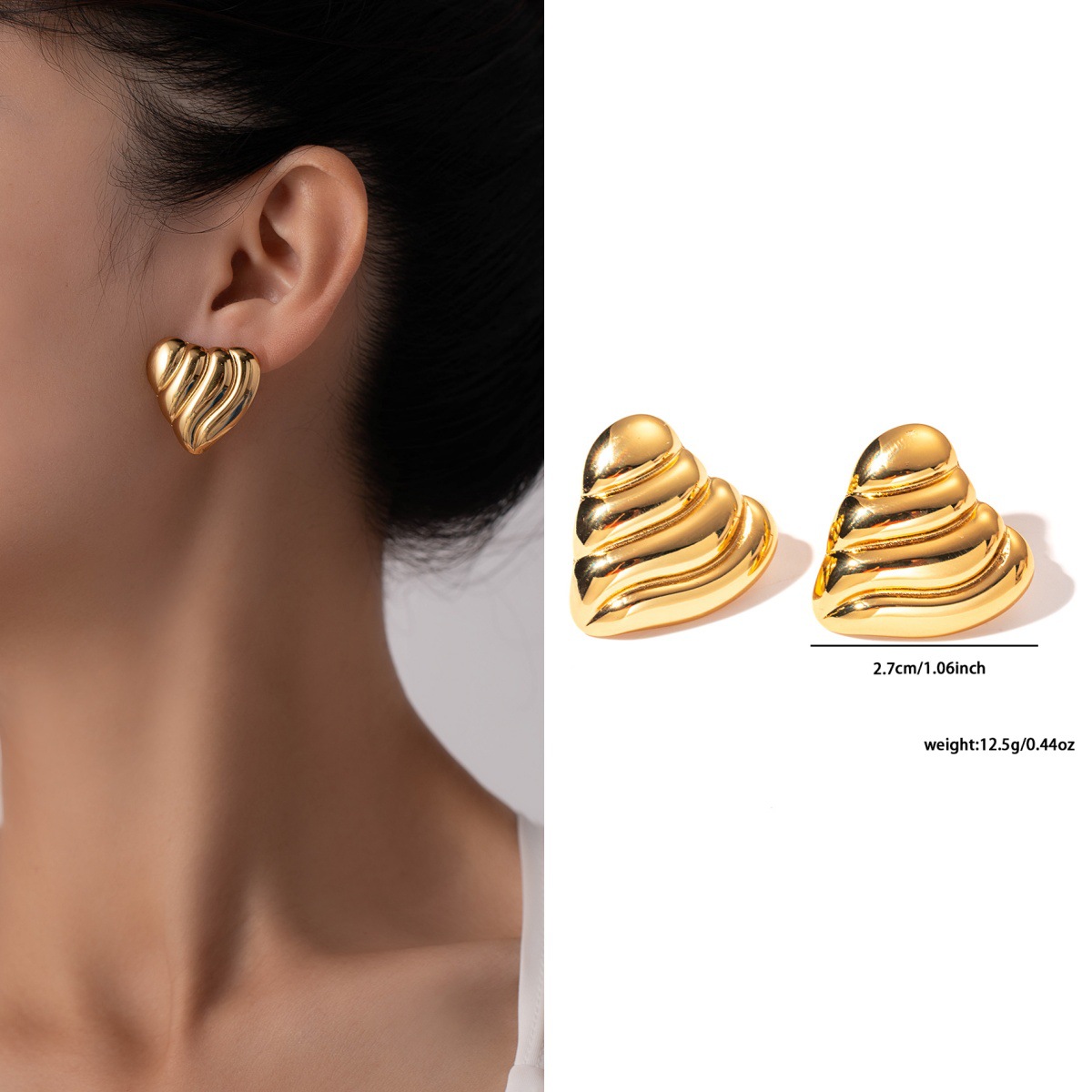 Pendientes de acero de titanio transfronterizos para mujer, lujo ligero, sentido de alta gama, temperamento retro de nicho, pendientes que no se desvanece, pendientes de todo fósforo al por mayor