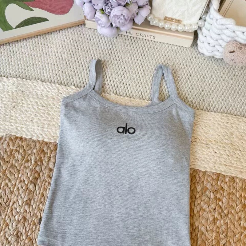 Alo Summer Dopamine Camisole for Women with Built-In Chest Pads, Beautiful Back, Slim Fit, Versatile Outerwear Top, New