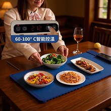 跨境热卖柔软硅胶暖菜板家用多功能可折叠38*62饭菜保温加热垫