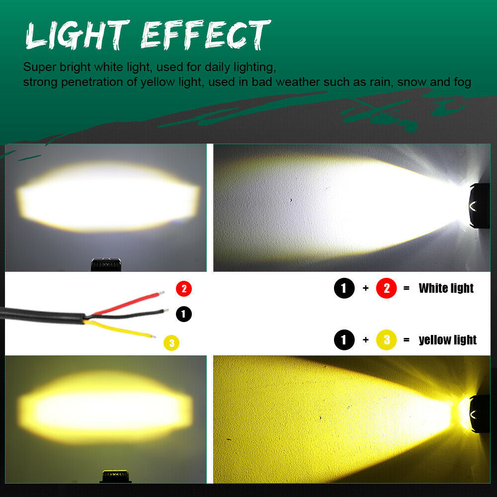 Nuevo amarillo y blanco de dos colores LED láser spotlight pequeño cañón de acero U9 faro de motocicleta eléctrica lente de ojo de pez lámpara externa