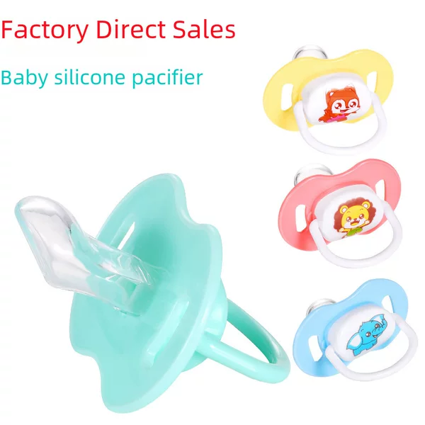 Manufacturer Wholesale Baby Pacifier Cartoon Silicone Sleeping Pacifier Newborn Baby Pacifier with Cover