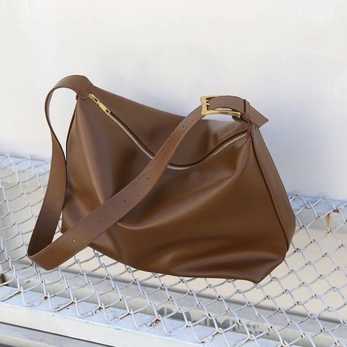2024 Spring and Summer New Trendy Black Bag Women's Large Capacity Crossbody Bag Soft Collapse Minimalist Style Shoulder Tote Bag Shipping