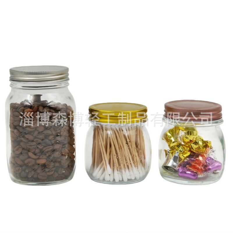 Carved Flower Vase with Gold Lid, Transparent Glass Sealed Jar, Kitchen Mason Jar, Amazon Jam Jar