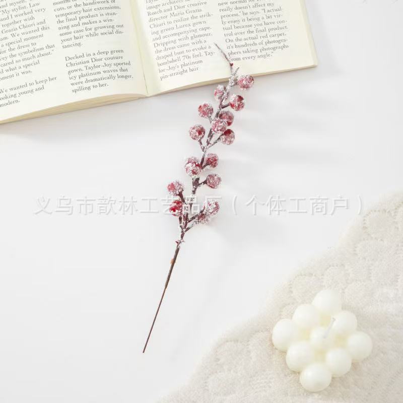 Ramas de Frutos Rojos Artificiales Plástico y PU para Bodas y Decoración del Hogar image 49