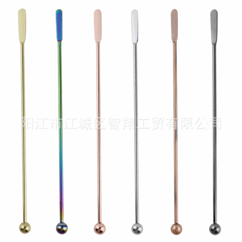 Manufacturer drinks cocktail coffee stainless steel stirring stick milk tea bar special metal mixing stick cross-border wholesale