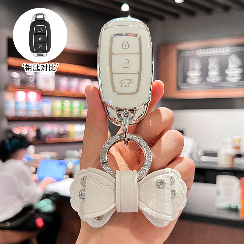 [modern k style] silver edge white + white bow