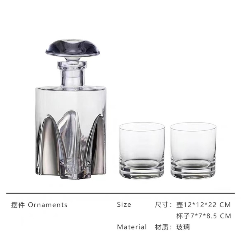 现代简约创意水晶玻璃酒具酒杯水壶套装桌面茶几餐桌酒店样板间|undefined