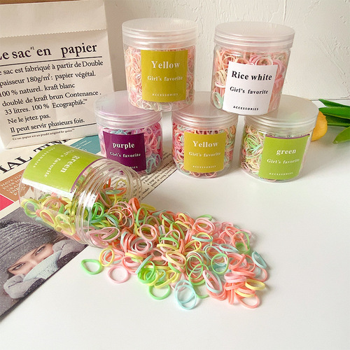 Children's hair accessories disposable rubber band small colorful baby headband does not hurt hair high elasticity girl's headband rubber band