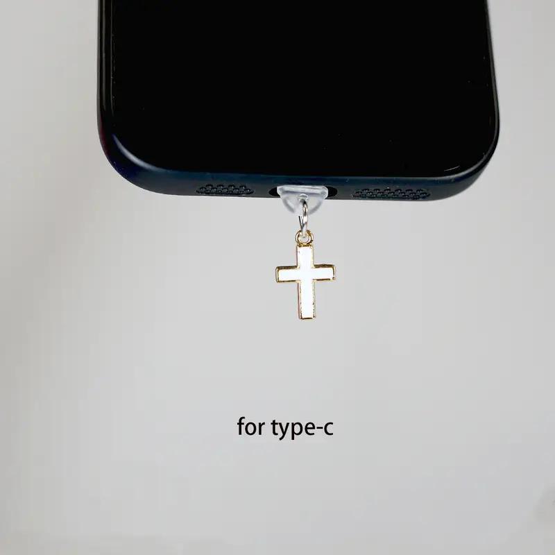 Cep Telefonu Toz Fişi Çapraz Siyah Cep Telefonu Toz Fişi Kulaklık Deliği Toz Fişi DIY Kolye Aksesuarları