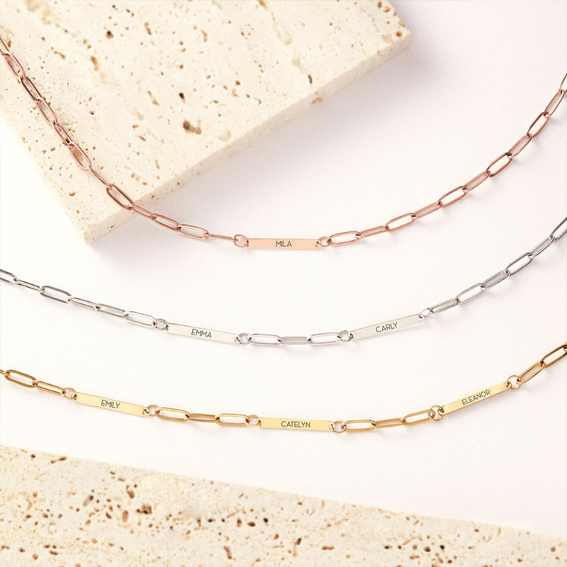 Collana versatile per clavicola da donna in acciaio inossidabile con graffetta in acciaio inossidabile, personalizzata e creativa, fai da te_voghion.com