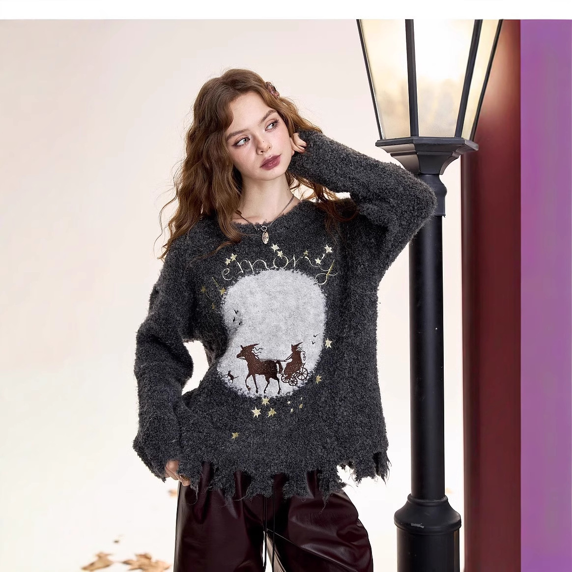 Fairy's Pocket Plush Lazy Style Pullover Sweater Women's 2024 Winter…