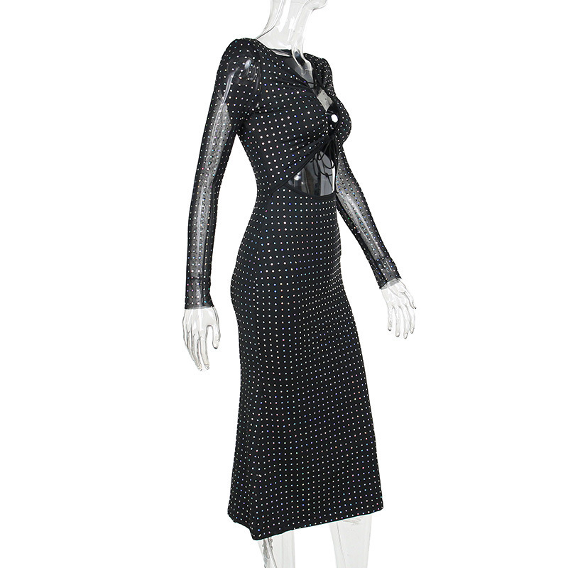 245g Weight Maxi Long Dress Dress Length Type Long Sleeve Sleeve Length Sheath Dress Dresses Type Spandex, Polyester Fabric Type High Waist Waist Line Holiday, Bar Occasion Collarless Neckline Slim Fit Type Christmas, Valentine'S Day, New Year Festival Solid Color Pattern Summer Season Women's Gender Sexy, Streetwear Style Wholesale Women's Sexy Streetwear Solid Color Holiday Bar Collarless Long Sleeve Sheath Dress 8