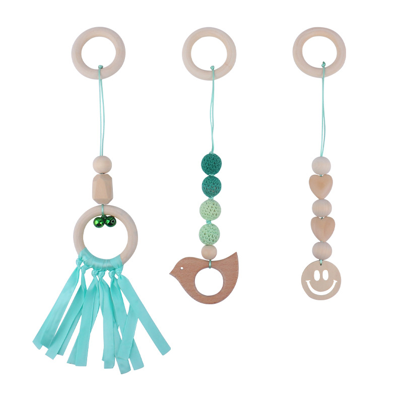 Nuevo bebé suministros de dibujos animados animal haya mordedor calmante bebé juguete pequeña campana fitness rack traje