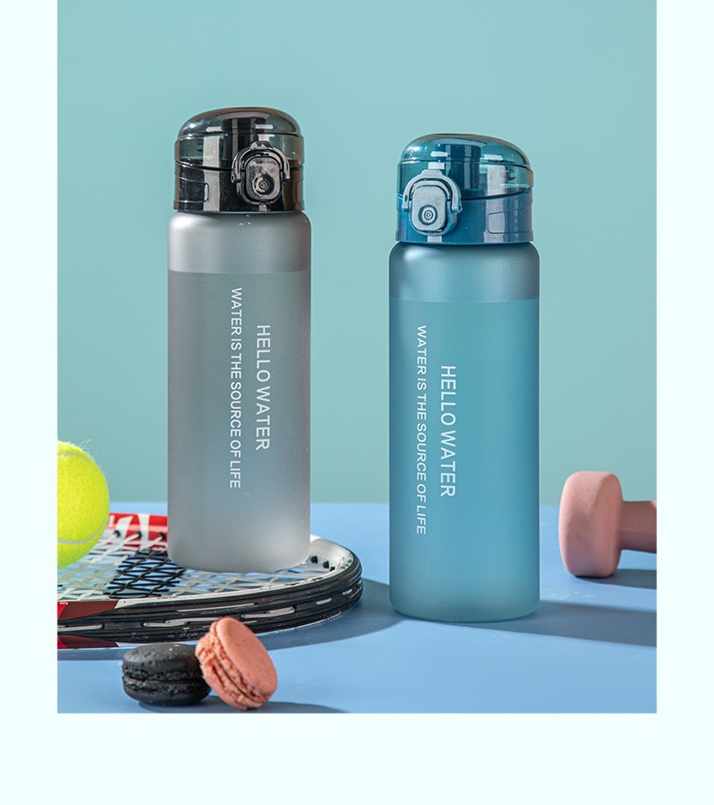 Cross-border frosted sports water bottle high-end large capacity portable student outdoor cup water bottle