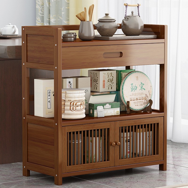 Gabinete de té de pie gabinete lateral para el hogar de múltiples capas estante de almacenamiento de la sala de estar mesa de té juego de té de oficina gabinete de almacenamiento de té