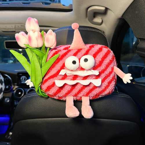 Car tissue box hanging car tissue box doll car interior decoration creative funny car tissue hanging bag for women