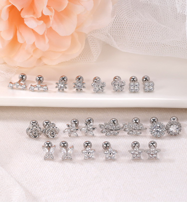 Pointed labret stud close-up product detail