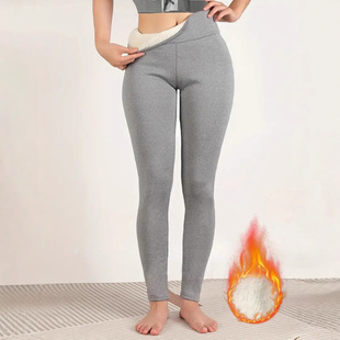 Cross-border Explosions European and American Exterior Wear Thickened Warm Women's High Waist fleece-lined Leggings Elastic Warm Pot Yoga Pants