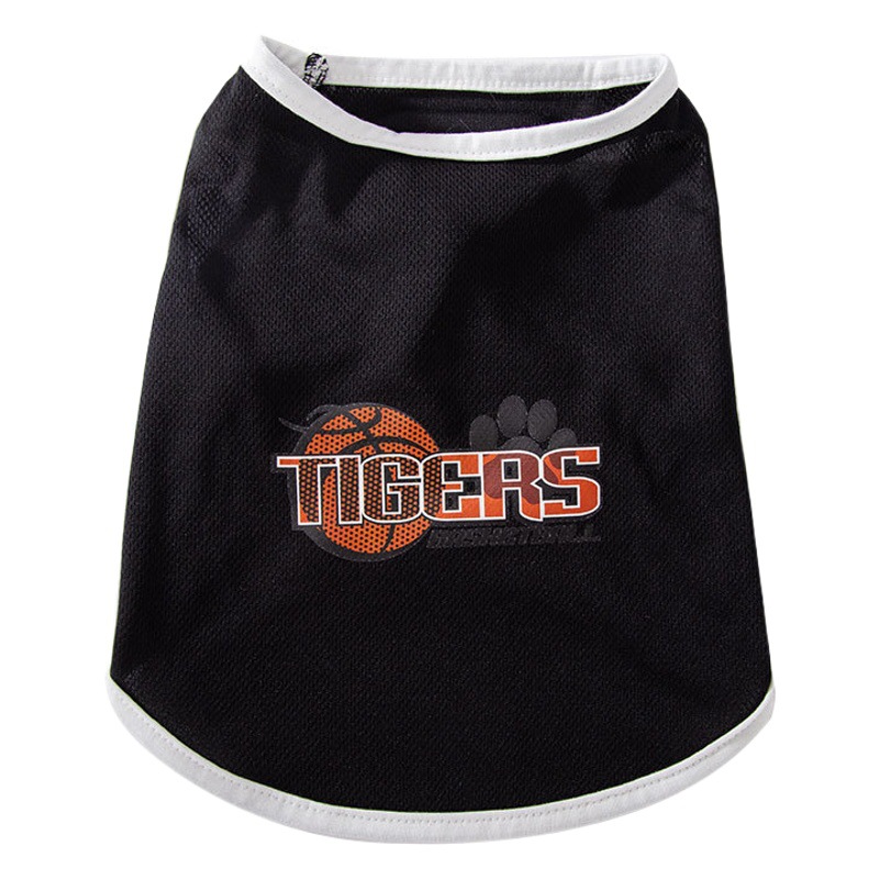 Bulldog perro mediano y pequeño perro mascota ropa de baloncesto de dos patas Perro verano francés cubo transpirable ojo de pájaro Chaleco de tela