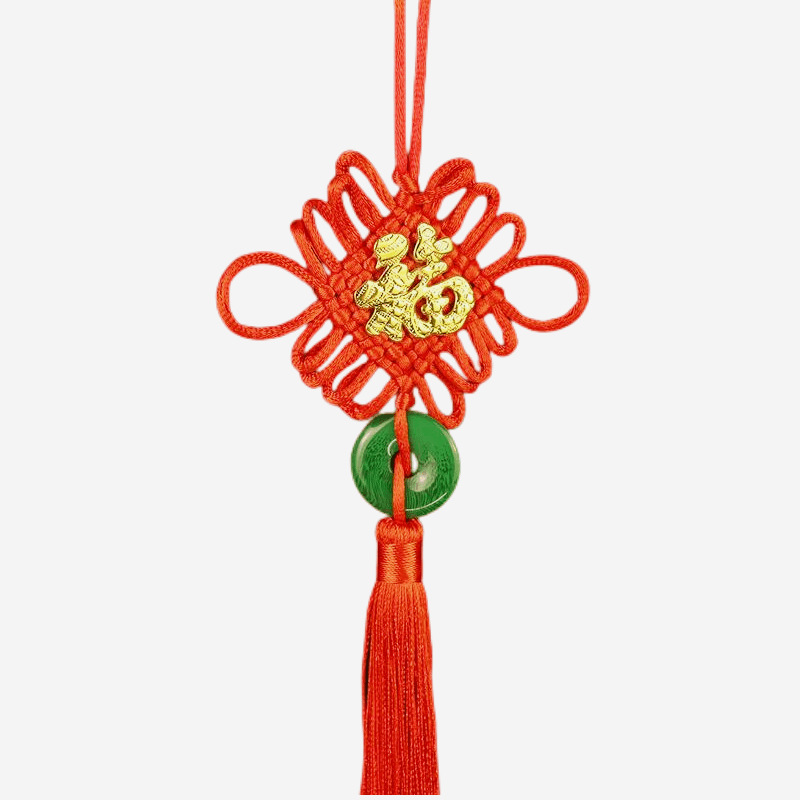 Yiwu wholesale ten-plate boutique Chinese knot stickers pendant safe buckle lucky holiday home festive ornaments
