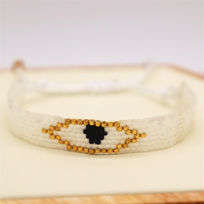 Bohemian Devilu0027S Eye Glass Beaded Couple Bracelets