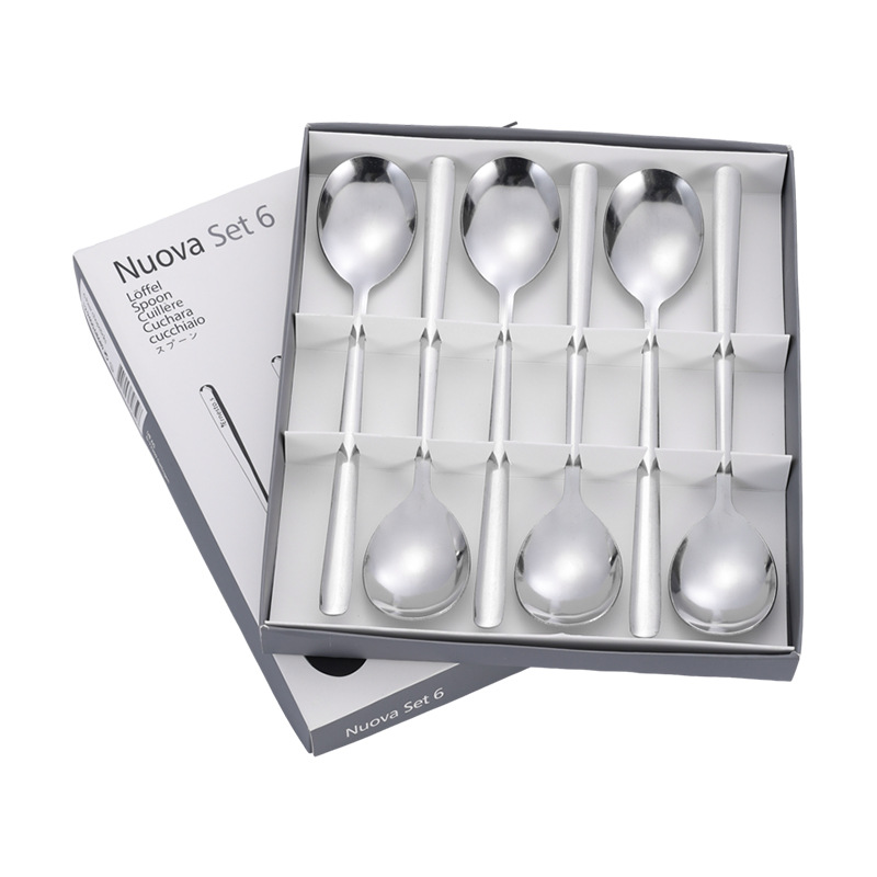 실버-6 조각 선물 상자 숟가락