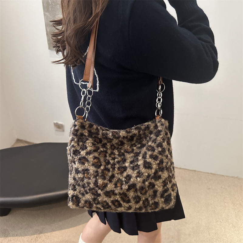Leopardo estampado de moda moda simple bolso casual bolso de mujer bolso de hombro portátil bolso axilar