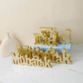 新款节日金色字母摆件英文创意节假日装饰品摄影拍摄道具厂家批发