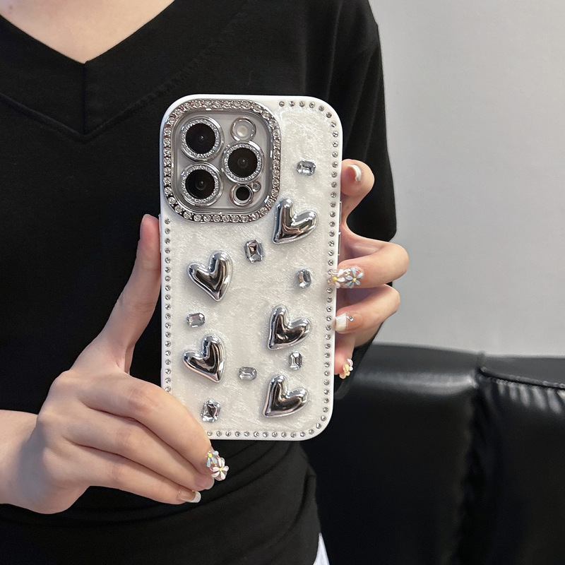 适用iphone15双面点钻苹果16promax手机壳14滴胶13KT钻11防摔软套|undefined
