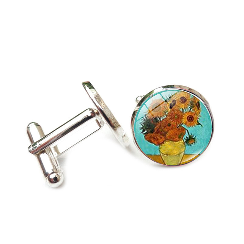 Casual Artistic Oil Painting Alloy Plating Unisex Cufflinks 1 Pair display picture 9