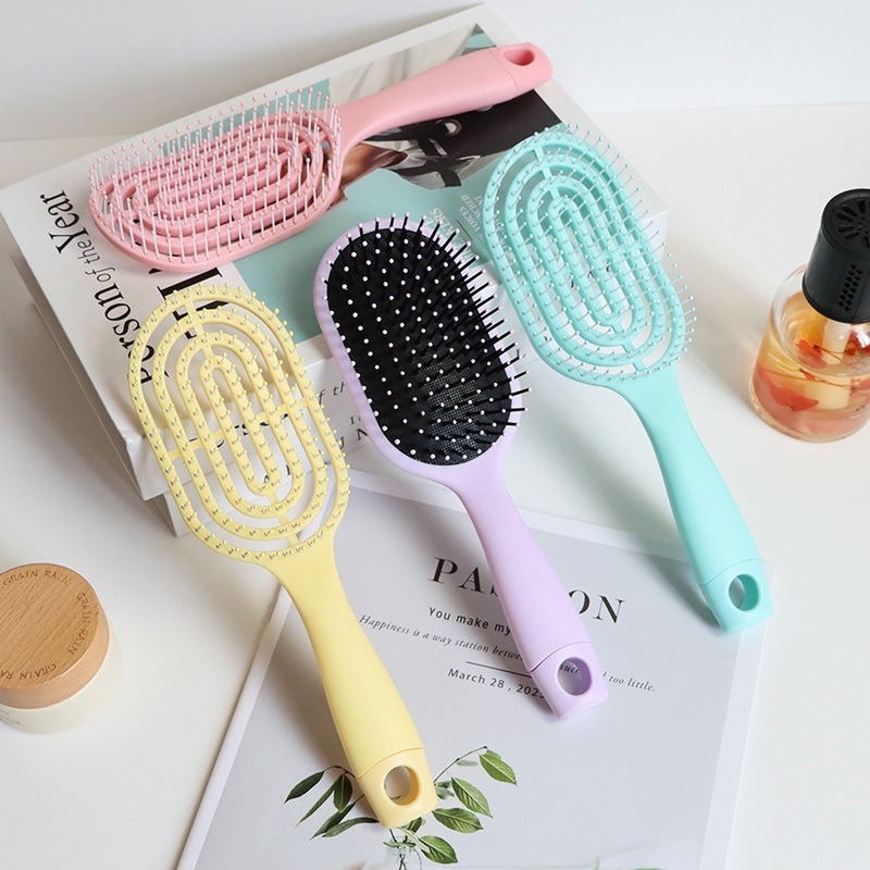 家庭用中空ヘアコーム、高見えガールヘアコーム、ふわふわマッサージリブ、大きなカーブコーム|undefined