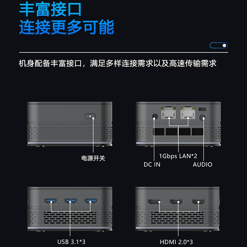 Мини-ПК (T9PLUS N150) 12-е поколение Alder Lake N150, двойной гигабит LAN, 3×HDMI 2.0, DDR5
