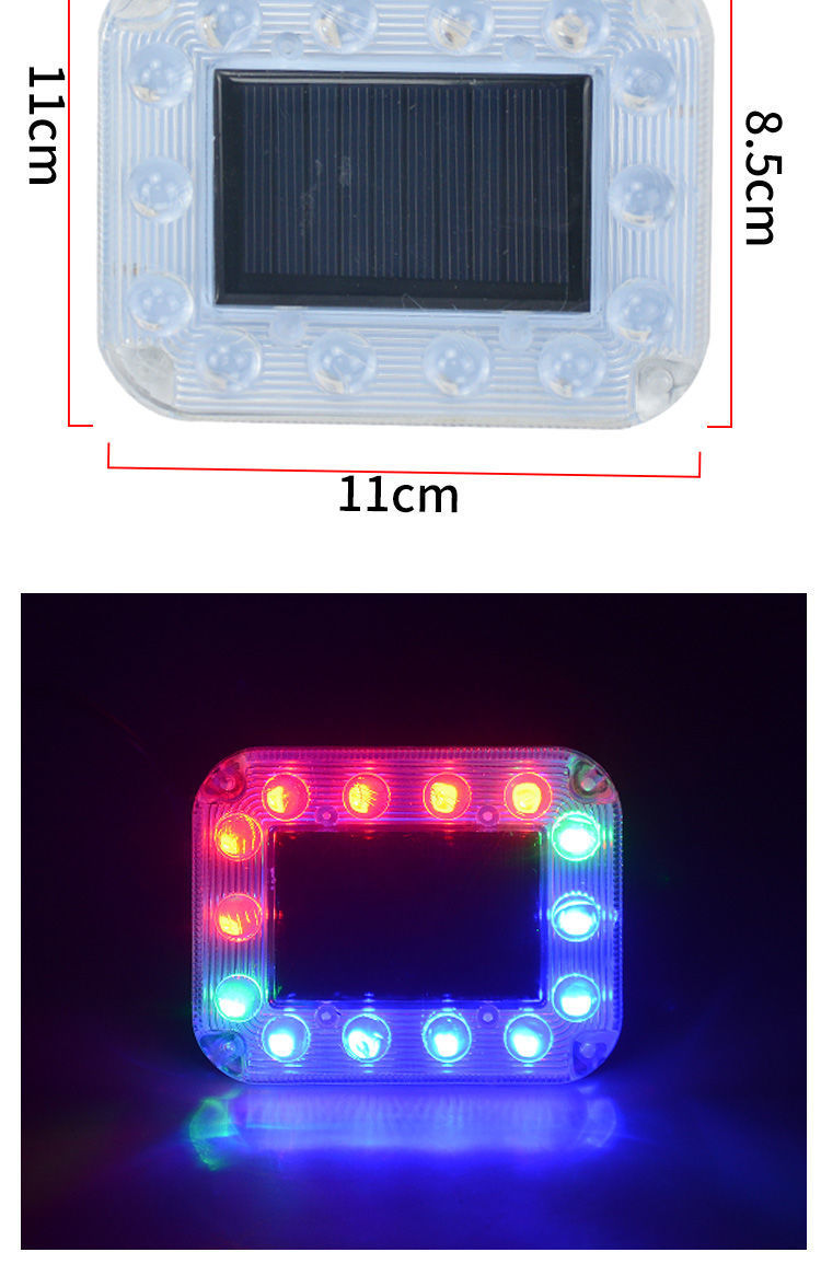 Truck anti-chase tail light solar warning flash light strong light motorcycle flash night parking led wiring-free
