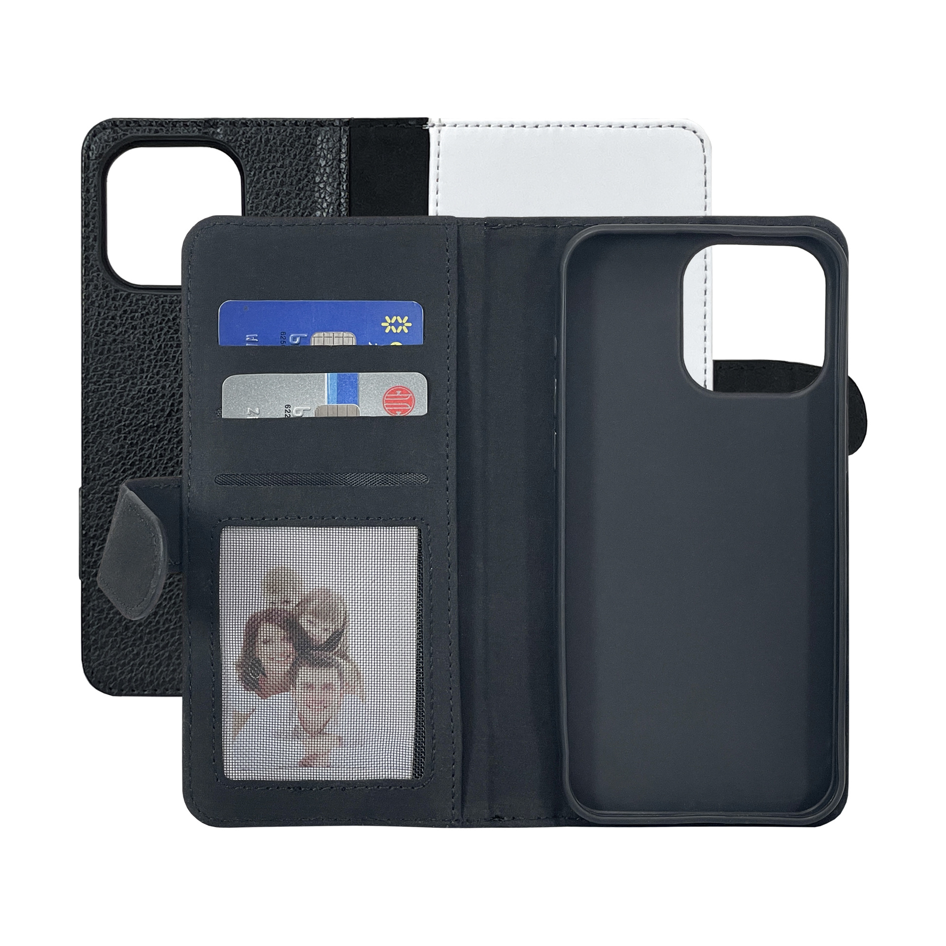 Suministro directo de fábrica transferencia térmica impresión sublimación en blanco teléfono móvil caso de cuero teléfono móvil caso modelo completo