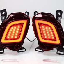 适用于15-19年丰田汉兰达 LED后杠灯改装后保险杠灯后雾灯转向灯