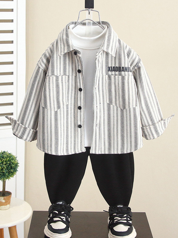 Camisa Infantil Otoño-Invierno 6921, Nuevo Estilo 2026, Ropa Exterior para Niños, Chaqueta de Bebé Forrada de Felpa y Gruesa para Invierno