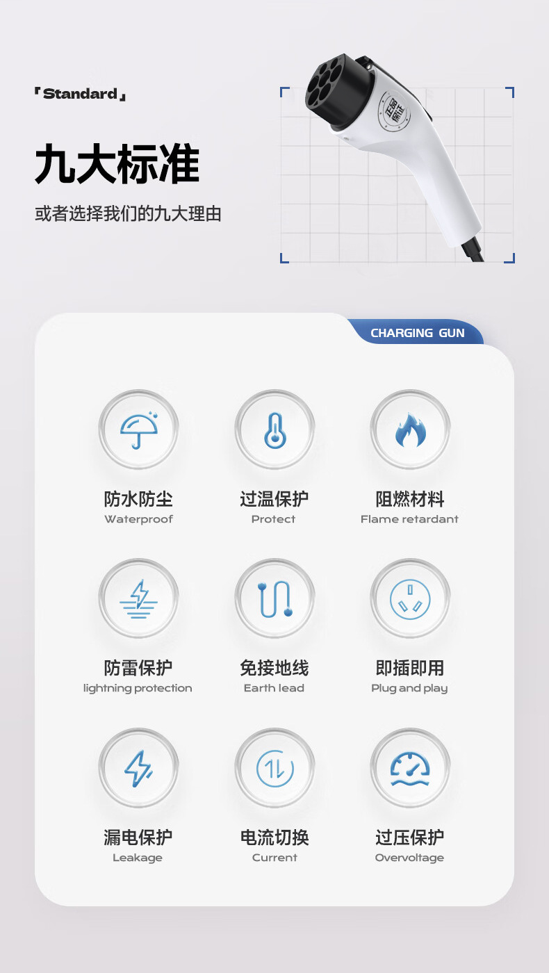Suitable for New Energy Charging Gun Electric Vehicle Byd Car Charger Baic Portable Tesla Other 6A