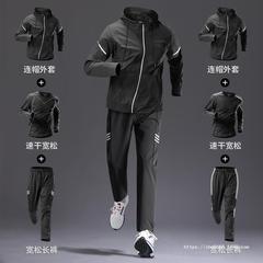 格樺スポーツスーツ男性ランニングトレーニング服秋の朝のランニングコート