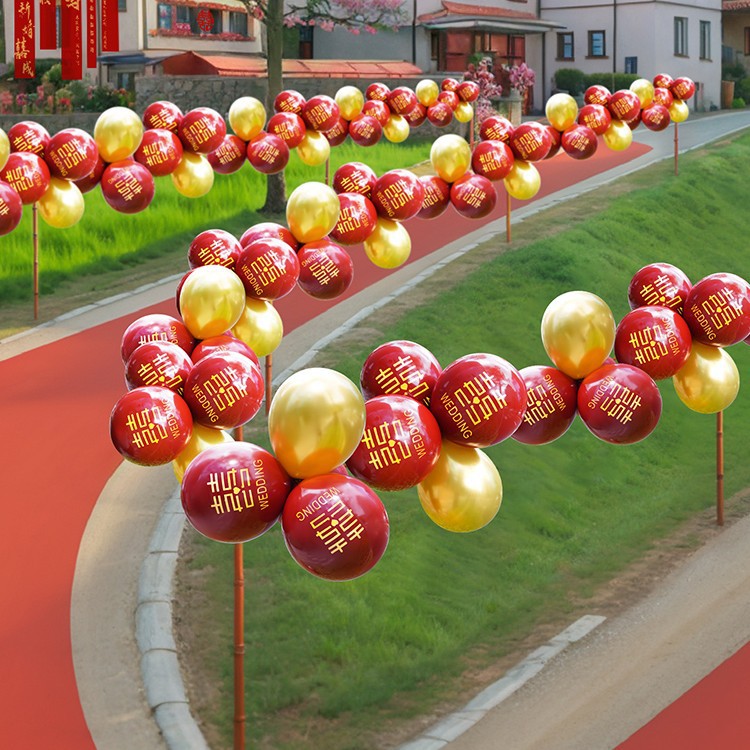 [가로모델] 웨딩 레드골드 벌룬 로드 가이드 (30- 40m 추천 장식)