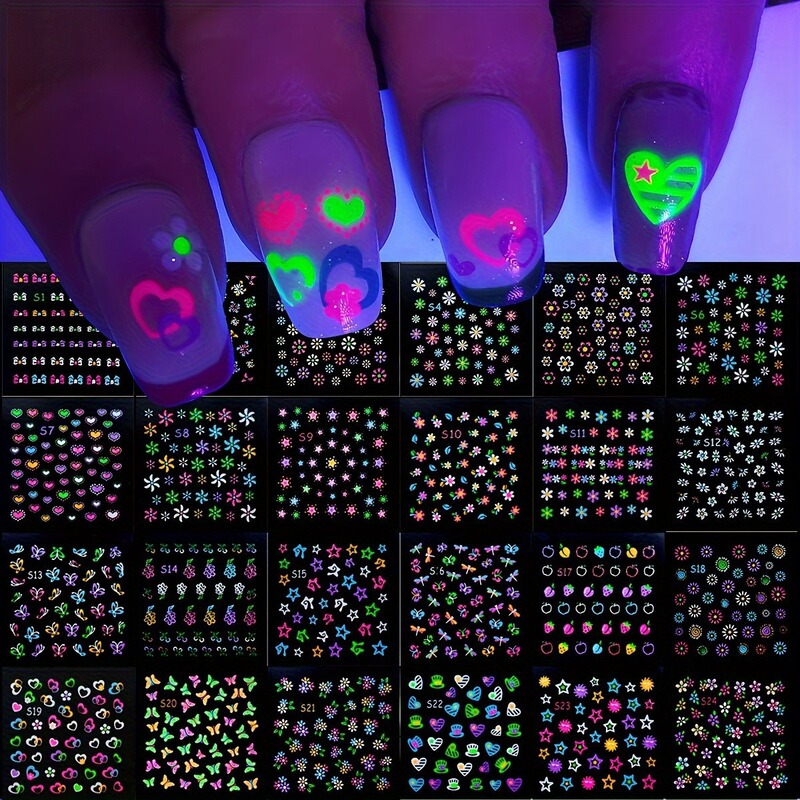 Cross-Border Popular Fluorescent White Color with Adhesive Self-Adhesive Nail Art Decals Nail Stickers Nail Decoration Nail Stickers Cross-Border Popular Fluorescent White Color with Adhesive Self-Adhesive Nail Art Decals Nail Stickers Nail Decoration Nail Stickers