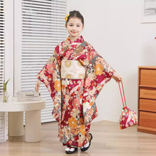 日本儿童和服女印花5-12小孩日本和服正装表演演出和服振袖套装
