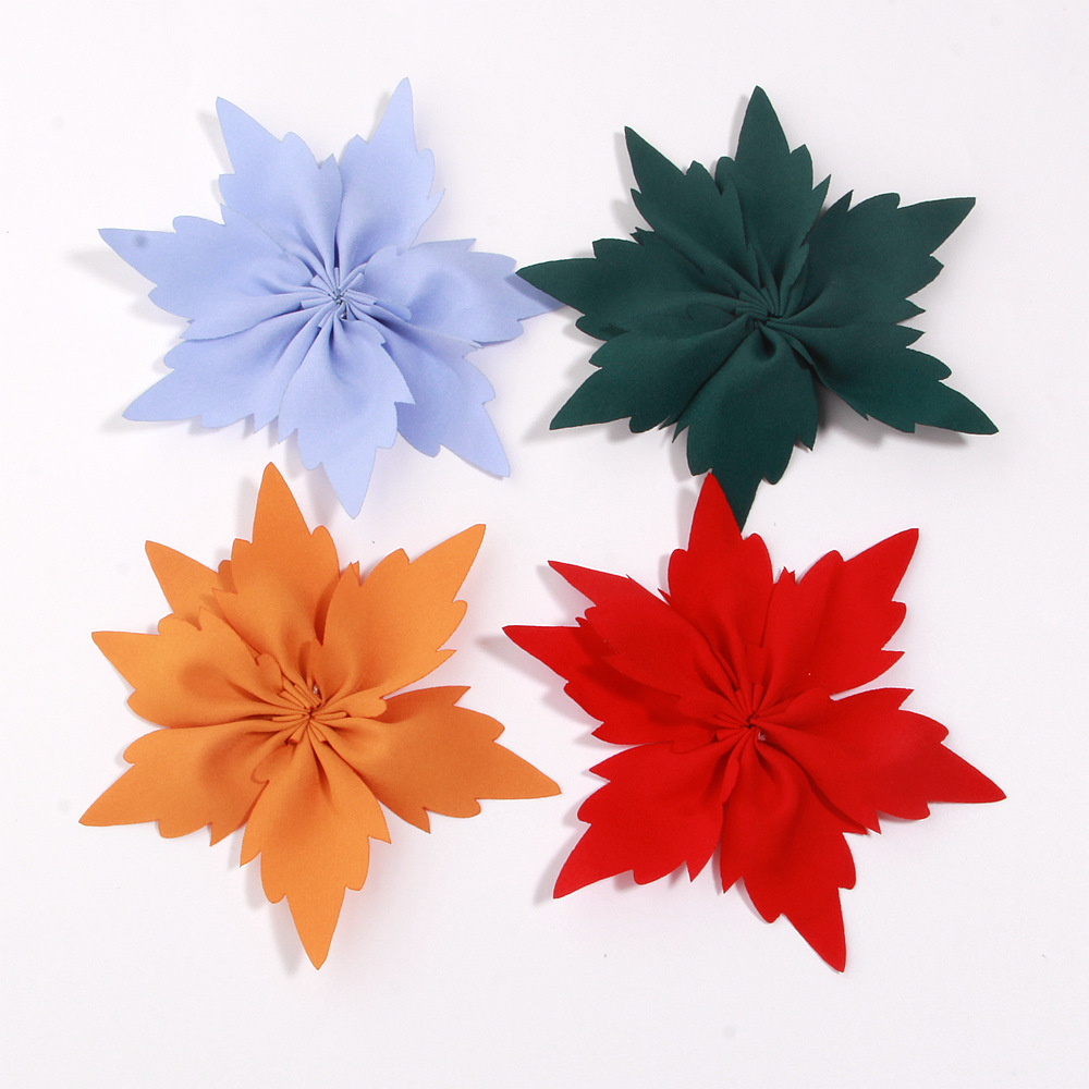 Handmade rolled flower pearl linen fabric pointed lotus three-dimensional fabric flower DIY hair accessory, brooch, clothing accessory