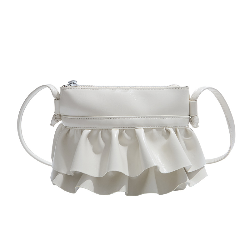 Bolso pequeño de moda coreana 2025 verano nuevo bolso femenino plisado con volantes bolso bandolera salvaje estilo occidental