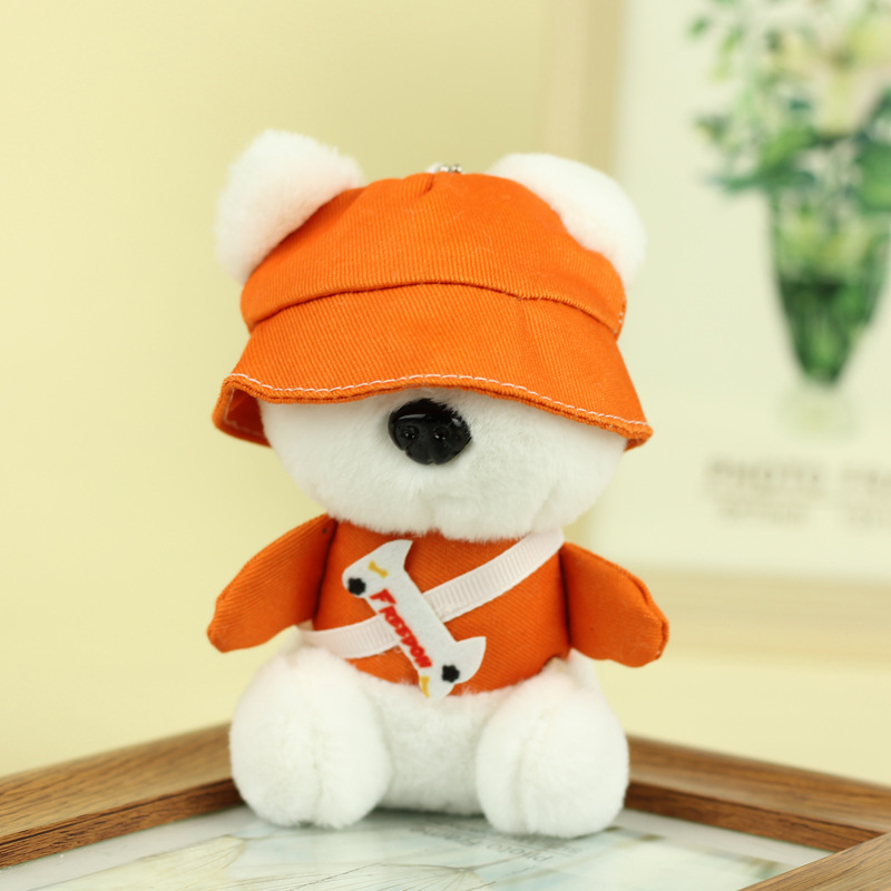 Moda fresco dibujos animados cachorro felpa muñeca juguete llavero colgante mujer linda muñeca pareja mochila colgante regalo