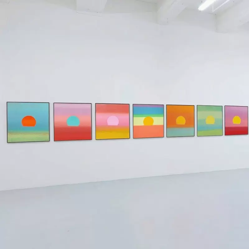 安迪沃霍尔sun日出艺术现代插画小清新客餐厅墙画高端简约装饰