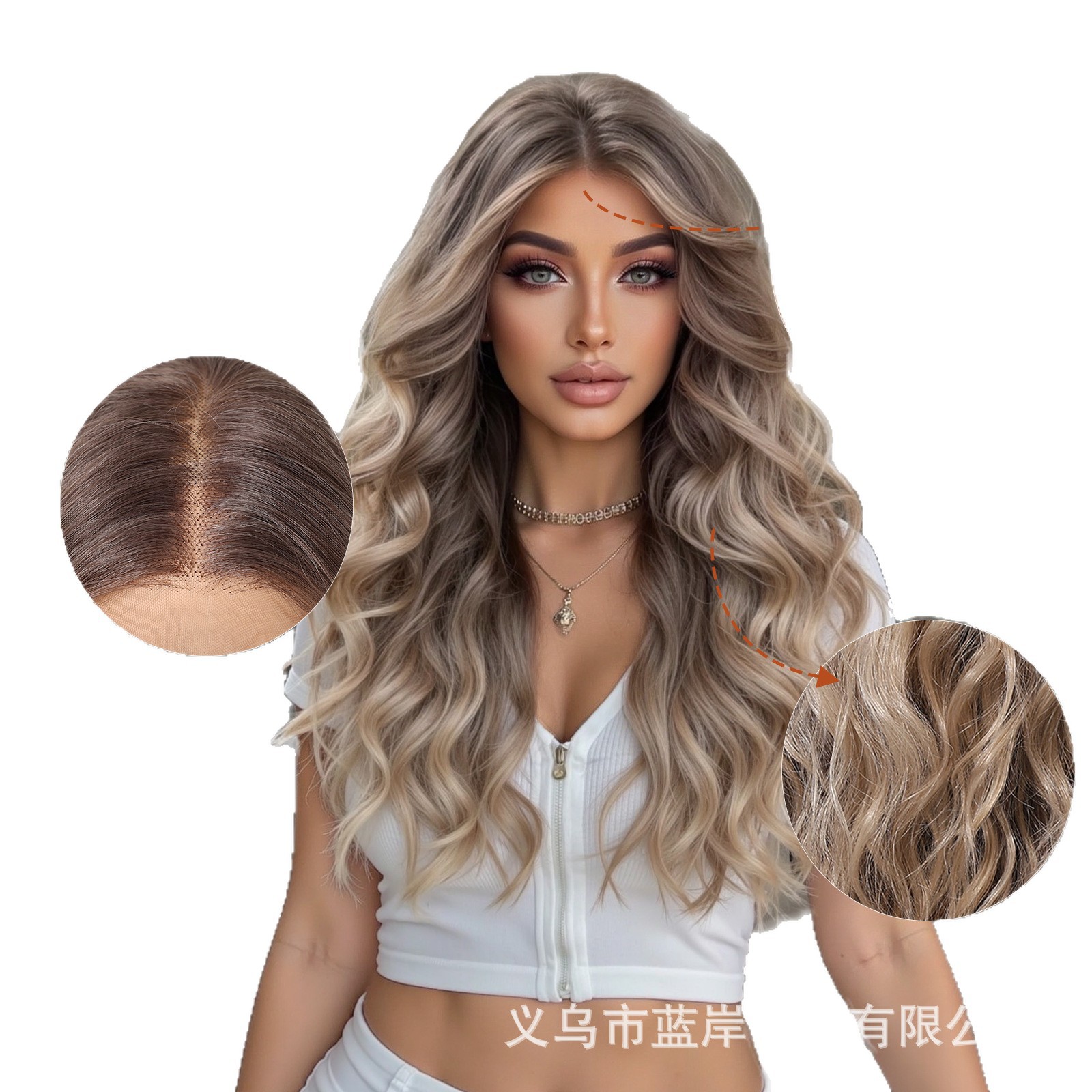 13 * 6 pelucas de encaje de estilo europeo y americano, cabello largo ruido transfronterizo, cabeza completa, fábrica en stock