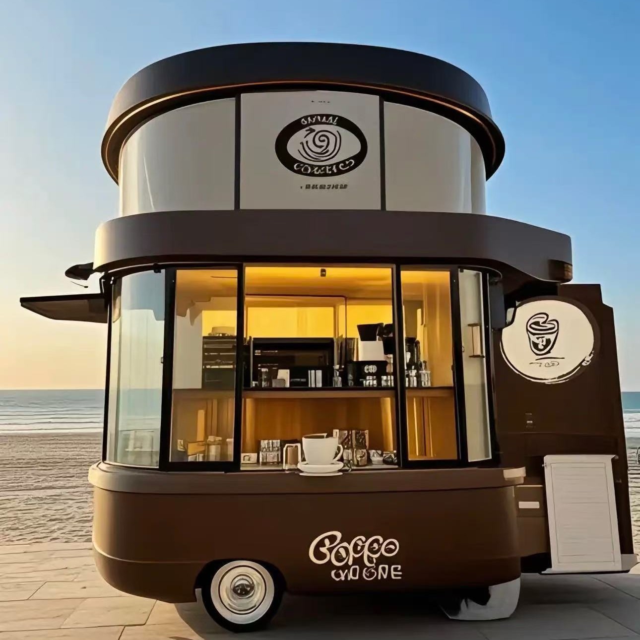 Móvil multifuncional Coca-Cola leche taza de té carro de comedor popularidad en línea punto escénico comercial tarjeta de perforación de helado venta de puestos de carro de snack