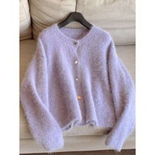 2025气质巴卡羊驼毛羊毛圆领针织衫 开衫羊毛衫毛衣批发H05DS2519