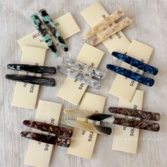 一对裝韩系复古醋酸花色一字夹时尚发夹简约刘海夹侧边夹发饰新款