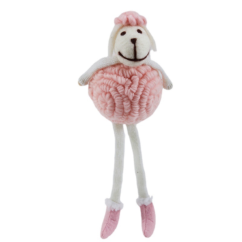 Madera de lana fieltro cordero colgantes decoraciones de Navidad cabeza de ciervo corky trasero DIY accesorios de decoración colgantes